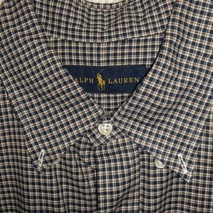 Men's button down. Navy plaid.